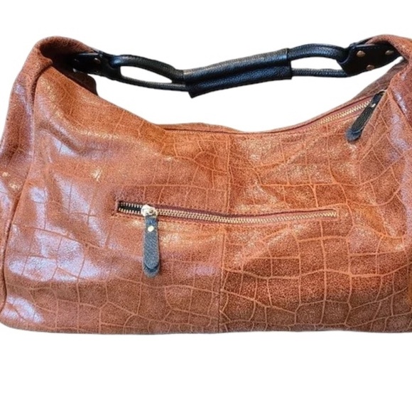 Lola Bernard Moderna Rust Croc Embossed Leather Purse - Picture 9 of 11